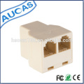 Adaptador de Jack / teléfono de doble superficie modular / conector de puerto dual rj45